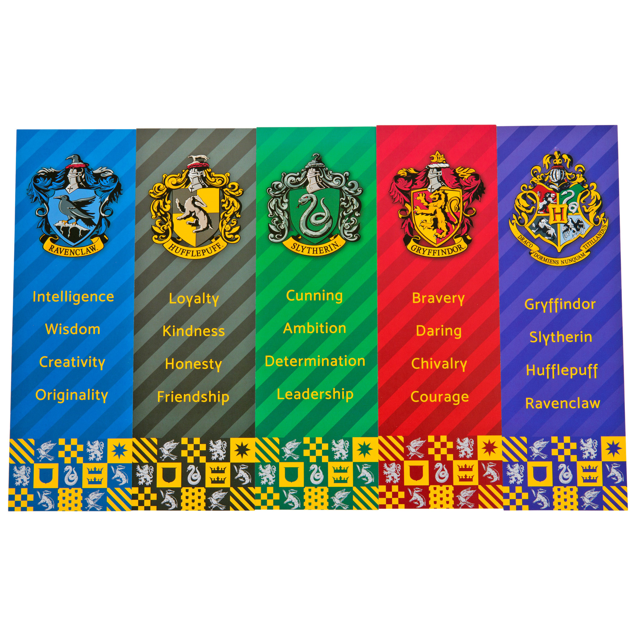 Harry Potter House Crests & Values Bookmarks 5-Pack